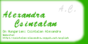 alexandra csintalan business card